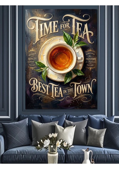 Time For Tea Çay Saati Dekoratif Kanvas - Mdf Ahşap Tablo