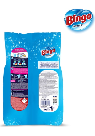 Bingo Matik Premium Renkliler İçin 8 kg Müge Çiçeği Toz Deterjan