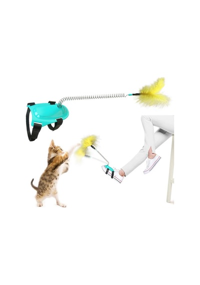 Tüylü Kedi Ayak Oltası Kedi Oyuncağı Fonksiyonlu Yaylı
