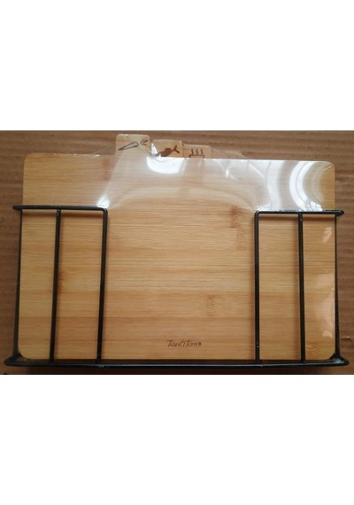 Tantitoni 4'lü, 28x18 Cm, Bambu, Standlı Kesme Tahtası, 4'lü Kesme Tahtası Siyah