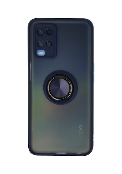 Oppo A54 4g Uyumlu Kılıf Montreal Yüzüklü Silikon Kapak - Lacivert
