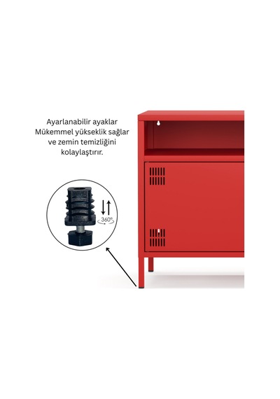Pera Tv Ünitesi, Tv Dolabı,2 Kapaklı, Açık Raflı 100,50 X 40 X 64,50 Cm Ral 3020 Kırmızı Pera Tv Ünitesi, Tv Dolabı,2 Kapaklı, Açık Raflı 100,50 X 40 X 64,50 Cm Ral 3020 Kırmızı