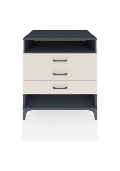 Kronos Şifonyer Tek Raflı 3 Çekmeceli 88x59x96 Antrasit-aytaşı Antrasit