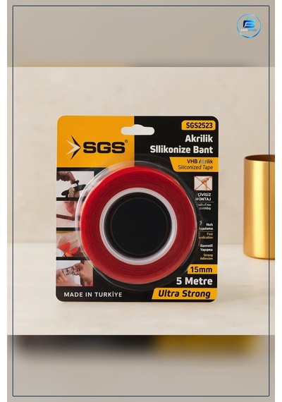 Akrilik Silikonize Çift Taraflı Bant 15 Mm X 5 Yd Yüksek Yapışma Diğer
