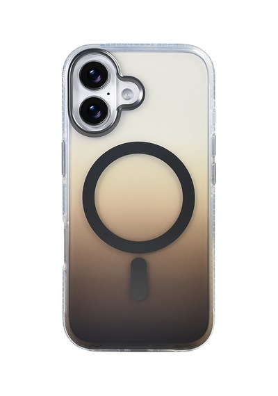 Apple Uyumlu iPhone 17 Kılıf Transparan Renk Geçişli M-safe Şarj Özellikli Toros Kapak Gri