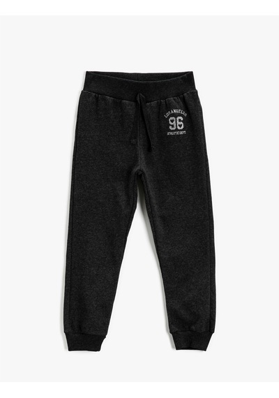 Koton Pamuklu Jogger Eşofman Altı Baskılı Beli Bağlamalı Antrasit 2kkg47316ok Antrasit