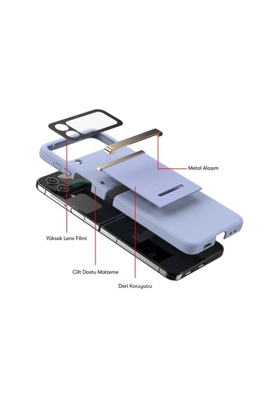Newface - 139 - Samsung Galaxy Z Flip 3 Kılıf Belt Flip Kapak - Csmo-tex - - Siyah Sıyah