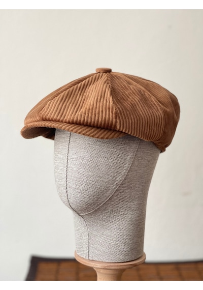 Aida Jewelss Kışlık Kadife Ingiliz Kasket Peaky Blinders Model Erkek Kasket Dökümlü Kadife Kasket Açık Kahve