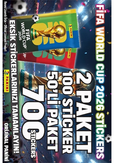 Fıfa World Cup 2026 Resmi Sticker Paketi 100 Paket