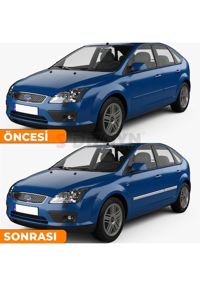 S-Dizayn Ford Focus 2 Krom Yan Kapı Çıtası 4 Prç 2005-2008