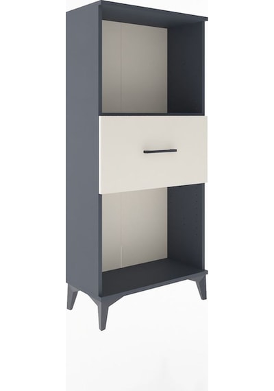 Arges Dolap Tek Raflı Tek Çekmeceli 60x30x134 Antrasit-aytaşı Antrasit