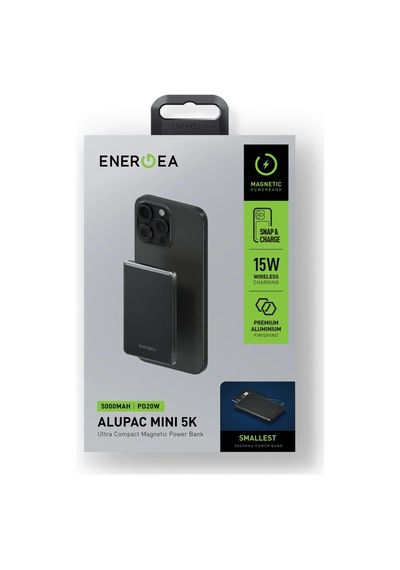 Alupac Mini 5k 5.000 Mah 20w Type-c Ve 15w Kablosuz Şarj Çıkışlı Pd Hızlı Şarj Powerbank - Natural Grey