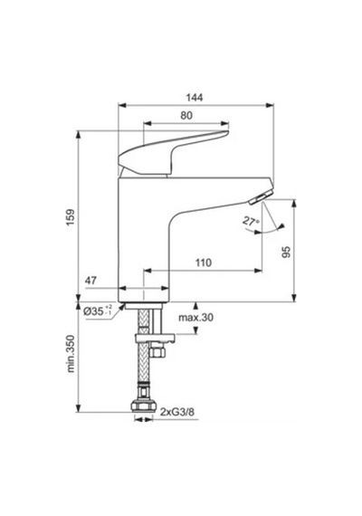 Ideal Standard Ceraflex Grande Lavabo Bataryası-chrome Krom