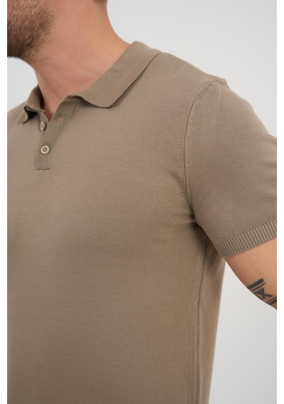 Alexander Gardi Alexandergardı Polo Yaka Düğmeli Triko T-shirt 50024 Bej