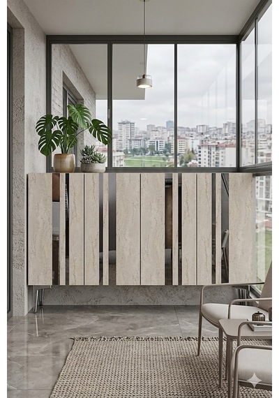 Ka1230bts Mia Konsol Ve Tv Sehpası Beyaz-traverten-silver 120cm