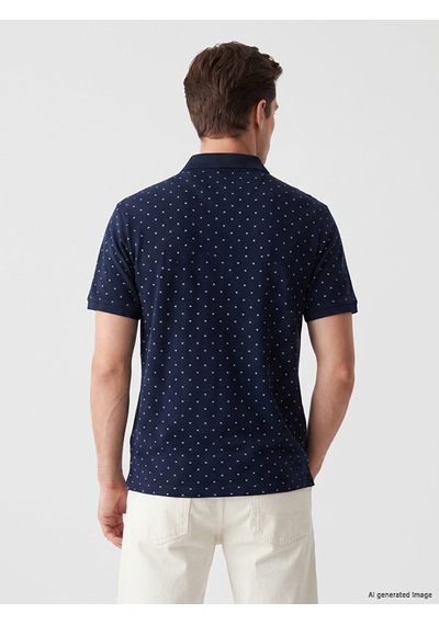 Lcwaıkıkı Classic Lacivert Polo Yaka Desenli Erkek Tişört
