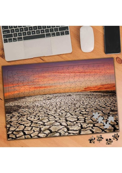 Gün Batımında Kurak Çöl 240 Parça Puzzle Yapboz Tablo-79292262