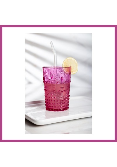 Gees Global Akrilik Pembe Tekli Kısa Bardak & Su Meşrubat Kahve Yanı Bardağı 400 Ml Cam Değildir Gbzs