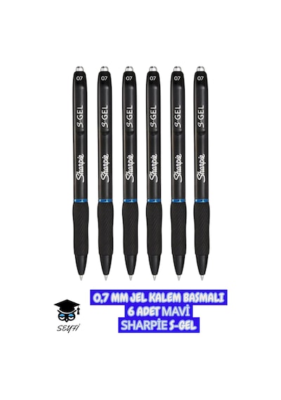 Sharpie S-gel 0.7 Mm Mürekkepli Basmalı Jel Kalem 3 Renk Mavi Siyah Kırmızı Çok Renkli
