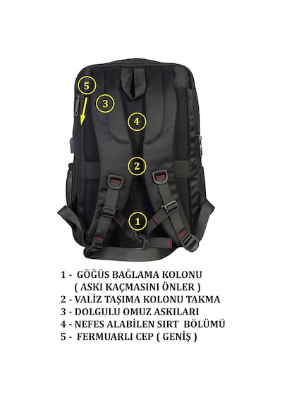 Dada 07 Körüklü 14-15,6 İnç Laptop Bölmeli Sırt Çantası Haki