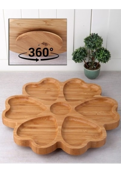 Balsa Kds3030 Döner Bambu Sunum Tabağı 7 Bölmeli