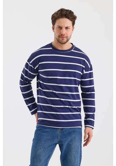 Alexander Gardi Alexandergardı Çizgili Regular Fit Sweatshırt E24-00158 001