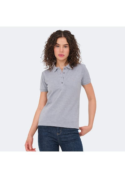 Slazenger VERA I Kadın Polo Yaka Gri Tişört