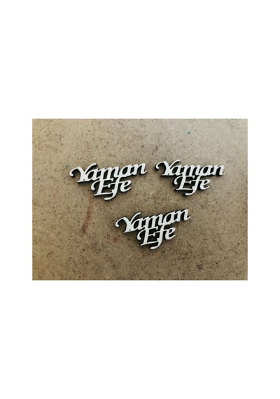 25 Adet Krem Renk Ahşap 4x2 Cm Küçük İsim