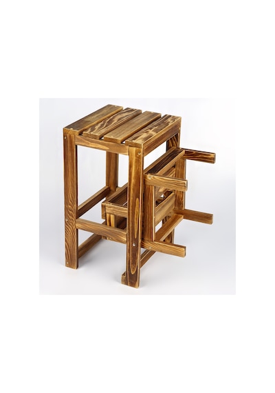 Basamakli Katlanir Ahsap Merdiven Tabure 32x34x52 Cm Cın096
