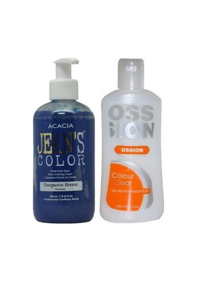 Jeans Color Saç Boyası Turkuaz 250ml Ve Ossion Saç Boya Temizleyicisi 200ml