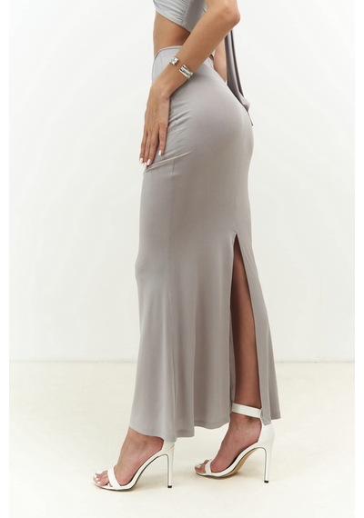 Mai Collection Mai Studios Co. Jolie Gri Crop Etek Takım Gri