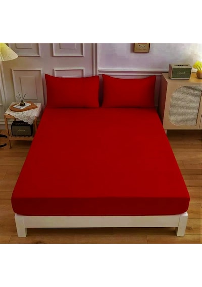 Ranforce Kumaştan Bordo Renkli Çift Kişilik Çarşaf Takımı 180 x 200 Bordo