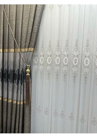 Amasra Ft614164 V-2503 Yeşil 1/3 Sık Pileli Fon Perde Apm