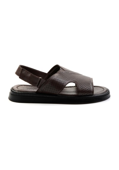 Kahve Hakiki Deri Erkek Sandalet E05557240643