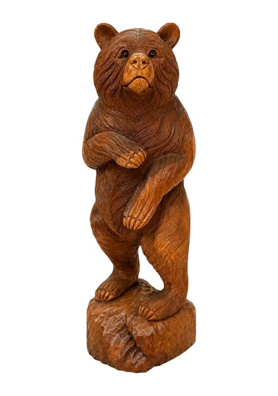 Maun Ağacı Ahşap El Oyması Ayı Figürü 80 Cm No.15 Standart