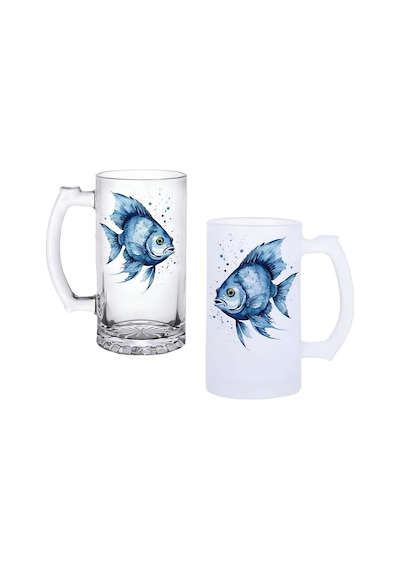 Balıklı Buzlu Ya Da Buzsuz Bira Bardağı 001