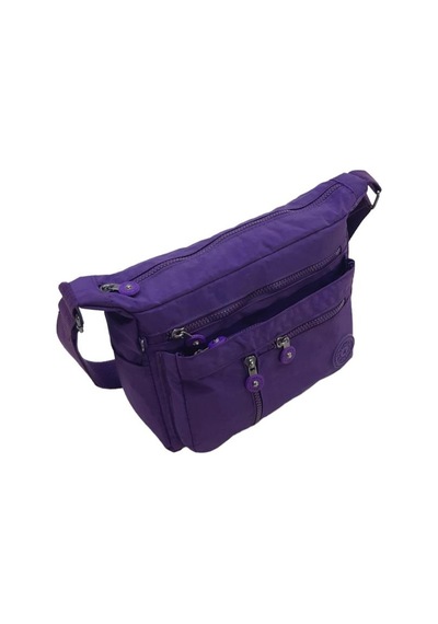 Baginn Klinkır Kadın Postacı Çanta Çok Cepli Çapraz Askılı Mor