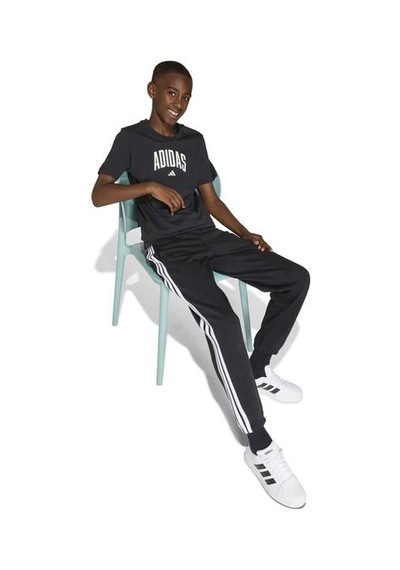 Adidas Collegiate Graphic Çocuk Siyah Yuvarlak Yaka Tişört Siyah