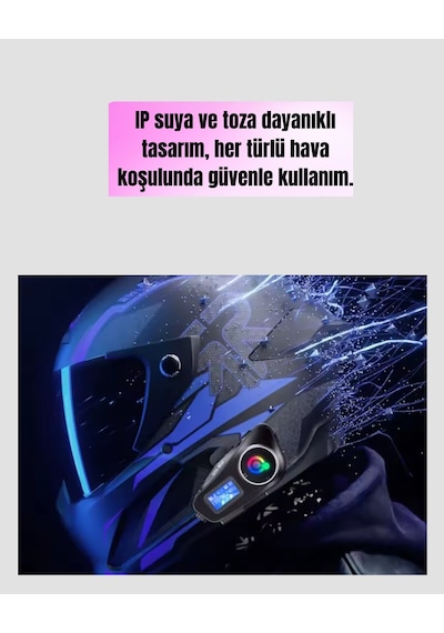Ip65 Suya Dayanıklı Kask Bluetooth Kulaklık Lcd Ekranlı 38816083