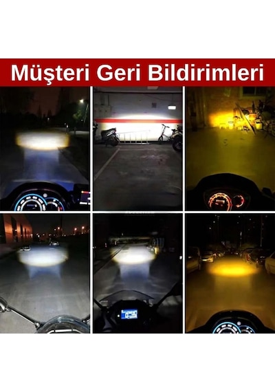 Csp Led Lamba Delici Yayıcı Uzun Kısa H4 00 Otomobil Motosiklet Mercekli Çift Renk Far Ampulü Led Far Beyaz - Sarı 1 Adet