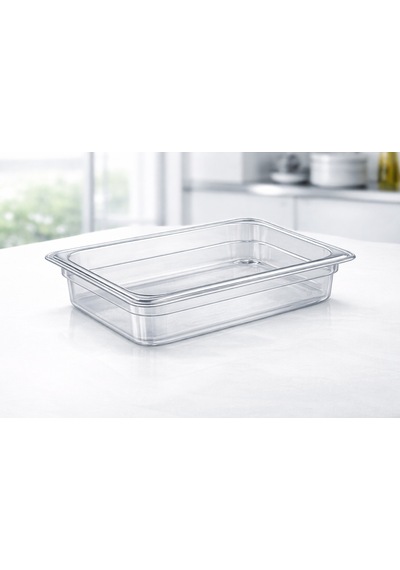 1/2 Gn Şeffaf Polikarbon Gastronom Küvet 32x26 Cm 10 Cm Derinlik