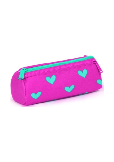 Coral High Kids Neon Pembe Su Yeşili Kalp Desen 3'lü Okul Çanta Seti Goset0123113
