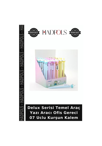 Delux Serisi Temel Araç Yazı Aracı Ofis Gereci 07 Uclu Kurşun Kalem Çok Renkli