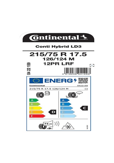 Continental 215/75R17.5 126/124M TL Conti Hybrid Ld3 Eu Lrf 12PR Dört Mevsim Lastiği 2025