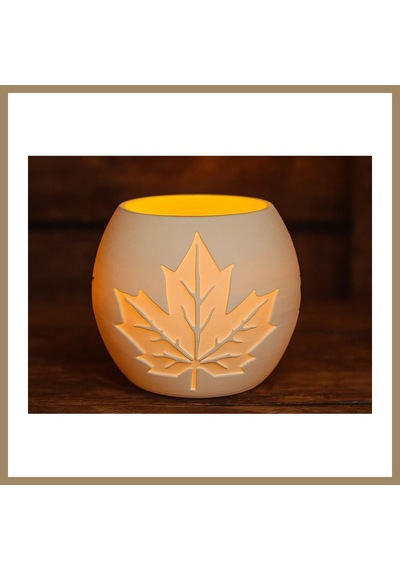 Bezos 3d Baskı Akçaağaç Yaprağı Kabartmalı Tealight Mumluk Dekoratif Sonbahar Feneri Şamdan Masa Süsü 22 Çok Renkli