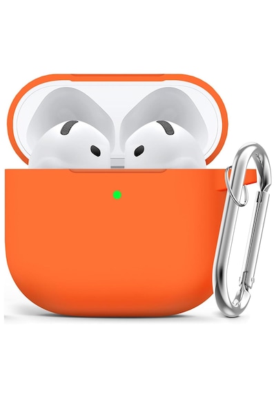 Apple Uyumlu AirPods 4. Nesil Soft Silikon Kılıf Düz Renkler Turuncu