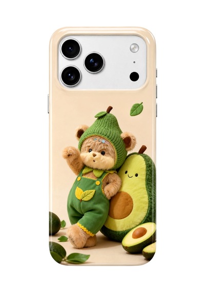 Apple iPhone Uyumlu,  17 Pro Tiny Bear Collection Çift Katmanlı Essential Tough Telefon Kılıfı