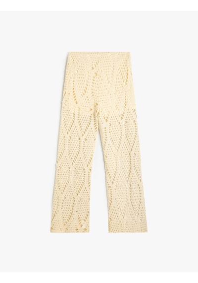 Koton Koton X Melis Ağazat - Kroşe Pantolon Yarım Astarlı Bol Paça Kırık Beyaz 4sak40110ek Ekru Koton Koton X Melis Ağazat - Kroşe Pantolon Yarım Astarlı Bol Paça Kırık Beyaz 4sak40110ek Ekru