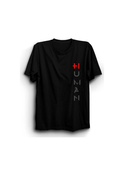 Human Insan Baskılı Tshirt SIYAH