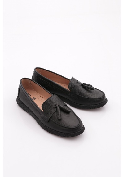 Dgn Ml5604-1 Kadin Loafer Ayakkabi Siyah Floater